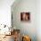 Domestic Cat, Portrait of Ginger and Spotted-Tabby Kittens Under Red Velours Curtain-Jane Burton-Framed Premier Image Canvas displayed on a wall