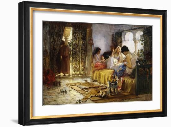 Domestic Interior Scene-Frederick Arthur Bridgman-Framed Giclee Print