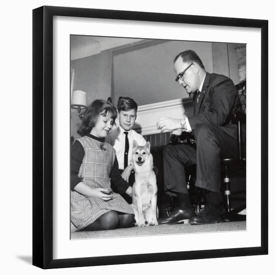 Domestic Living Room Scene in Ohio, Ca. 1968.-Kirn Vintage Stock-Framed Photographic Print