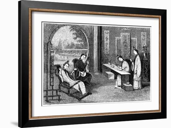 Domestic Scene, Ladies at their Usual Employments, 1847-Evans-Framed Giclee Print
