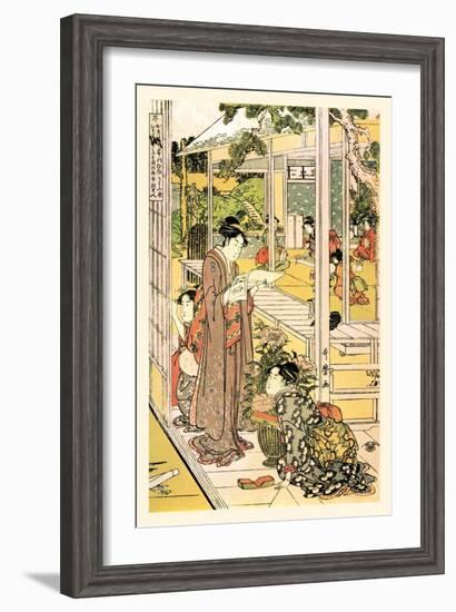 Domestic Scene-Kitagawa Utamaro-Framed Art Print