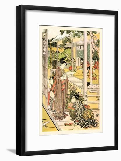 Domestic Scene-Kitagawa Utamaro-Framed Art Print