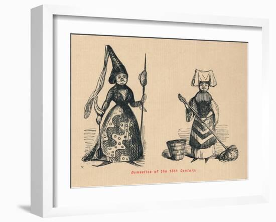 'Domestics of the 15th Century',-John Leech-Framed Giclee Print