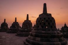 Borobudur Buddhist temple, at sunrise, Central Java, Indonesia-Dominic Byrne-Photographic Print