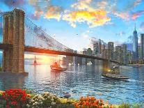 Brooklyn Bridge Sunset-Dominic Davison-Art Print