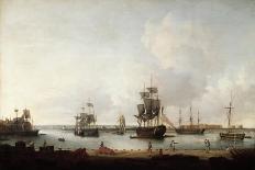 The Arrival of Princess Charlotte (1766-1828) in Harwich, September 1761. Oil on Canvas, 1763, by D-Dominic Serres-Giclee Print