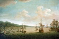 Ships Off Gun Wharf at Portsmouth, 1770-Dominic Serres-Framed Giclee Print