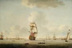 Ships Off Gun Wharf at Portsmouth, 1770-Dominic Serres-Framed Giclee Print