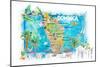 Dominica Antilles Illustrated Travel Map with Roads and Highlights-M. Bleichner-Mounted Art Print