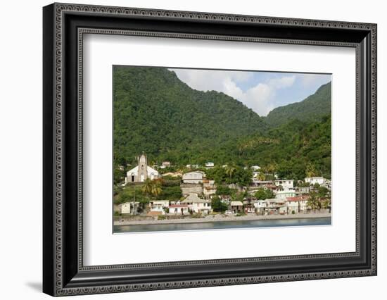 Dominica, Roseau, View of Villages South of Roseau on the Green Hills-Anthony Asael-Framed Photographic Print