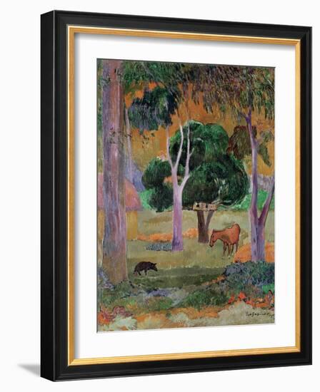 Dominican Landscape Or, Landscape with a Pig and Horse, 1903-Paul Gauguin-Framed Giclee Print