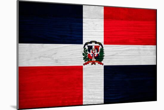 Dominican Republic Flag Design with Wood Patterning - Flags of the World Series-Philippe Hugonnard-Mounted Art Print