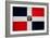 Dominican Republic Flag Design with Wood Patterning - Flags of the World Series-Philippe Hugonnard-Framed Premium Giclee Print