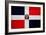 Dominican Republic Flag Design with Wood Patterning - Flags of the World Series-Philippe Hugonnard-Framed Premium Giclee Print