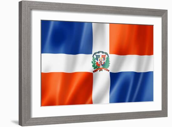 Dominican Republic Flag-daboost-Framed Art Print