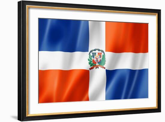 Dominican Republic Flag-daboost-Framed Art Print