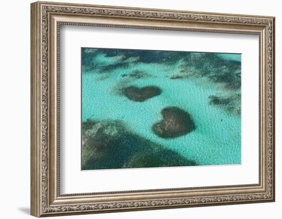 Dominican Republic, Punta Cana, Bavaro, View of Two Heart Shaped Reefs-Jane Sweeney-Framed Photographic Print