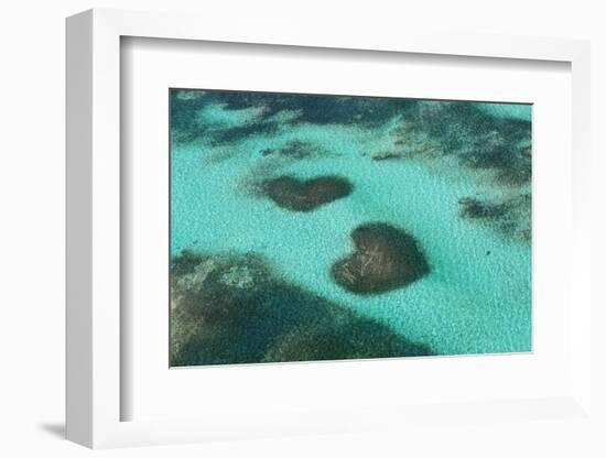 Dominican Republic, Punta Cana, Bavaro, View of Two Heart Shaped Reefs-Jane Sweeney-Framed Photographic Print