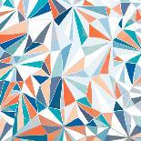 Vertical Chevron Pattern Light - Teal, Orange, Blue-Dominique Vari-Art Print