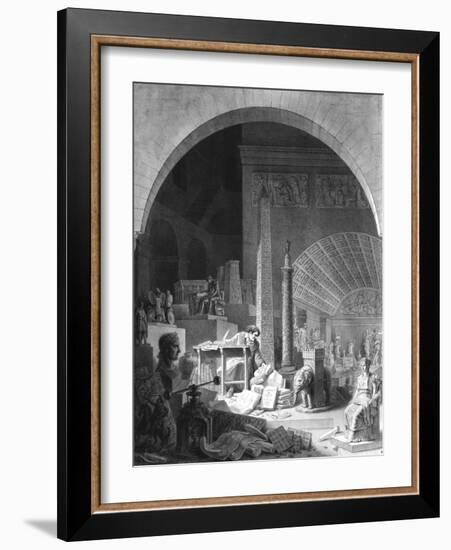 Dominique-Vivant Denon (1747-1825) Cataloguing the Louvre Collection-Benjamin Zix-Framed Giclee Print