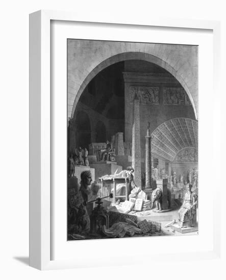 Dominique-Vivant Denon (1747-1825) Cataloguing the Louvre Collection-Benjamin Zix-Framed Giclee Print