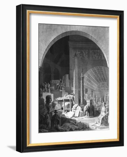 Dominique-Vivant Denon (1747-1825) Cataloguing the Louvre Collection-Benjamin Zix-Framed Giclee Print