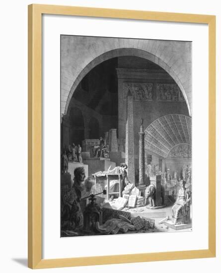 Dominique-Vivant Denon (1747-1825) Cataloguing the Louvre Collection-Benjamin Zix-Framed Giclee Print