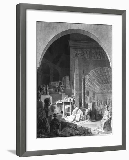 Dominique-Vivant Denon (1747-1825) Cataloguing the Louvre Collection-Benjamin Zix-Framed Giclee Print