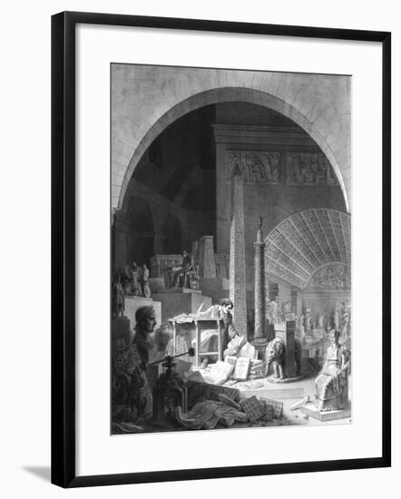 Dominique-Vivant Denon (1747-1825) Cataloguing the Louvre Collection-Benjamin Zix-Framed Giclee Print