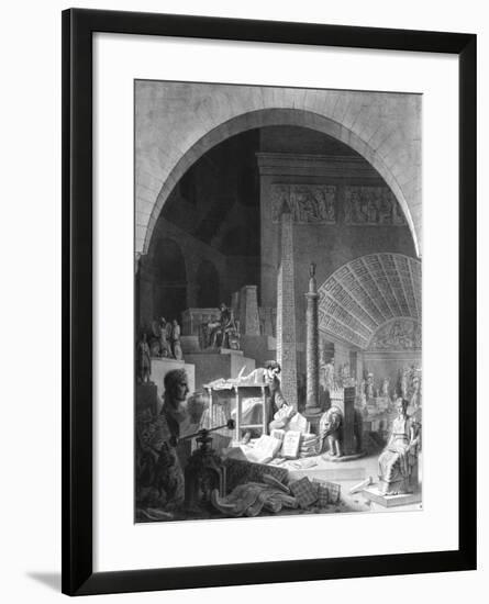 Dominique-Vivant Denon (1747-1825) Cataloguing the Louvre Collection-Benjamin Zix-Framed Giclee Print