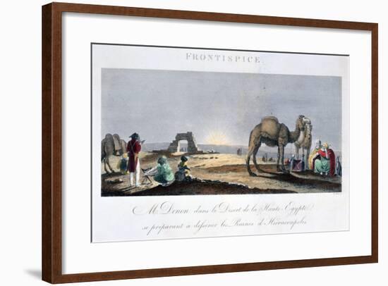 Dominique Vivant Denon at Work in the Desert, Upper Egypt, 1802-B Comte-Framed Giclee Print
