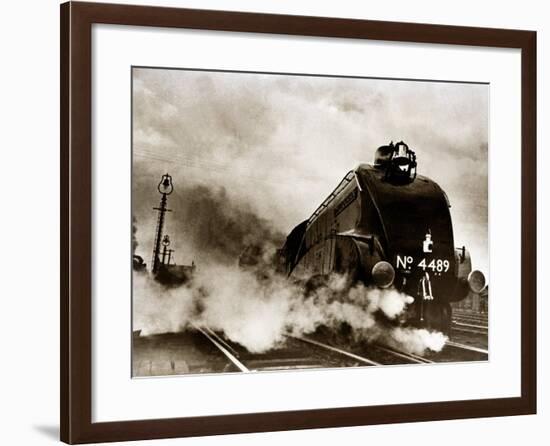 Dominon of Canada Steam Train Leaving London Kings Cross for Edinburgh, June 1938-null-Framed Photographic Print