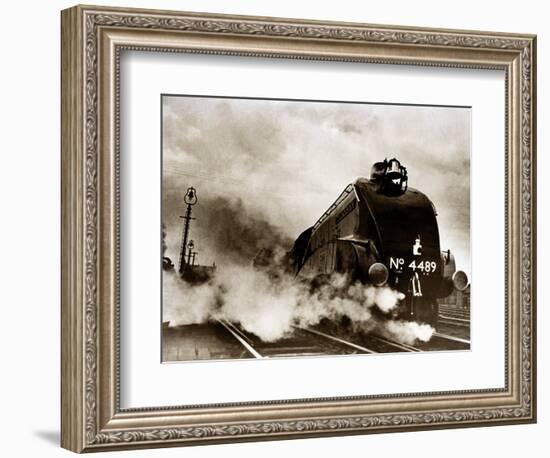 Dominon of Canada Steam Train Leaving London Kings Cross for Edinburgh, June 1938-null-Framed Photographic Print