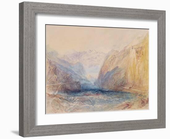 Domleschg Valley, Near Rothenbrunnen, Looking Towards Rhazuns, 1843-J. M. W. Turner-Framed Giclee Print