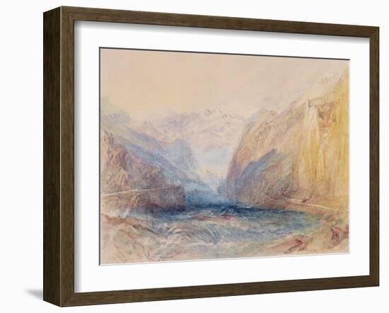 Domleschg Valley, Near Rothenbrunnen, Looking Towards Rhazuns, 1843-J. M. W. Turner-Framed Giclee Print