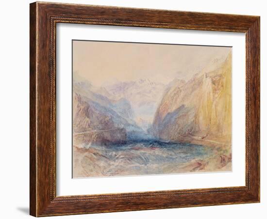 Domleschg Valley, Near Rothenbrunnen, Looking Towards Rhazuns, 1843-J. M. W. Turner-Framed Giclee Print