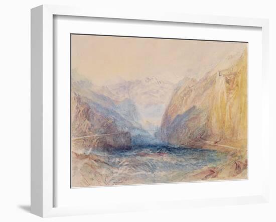 Domleschg Valley, Near Rothenbrunnen, Looking Towards Rhazuns, 1843-J. M. W. Turner-Framed Giclee Print