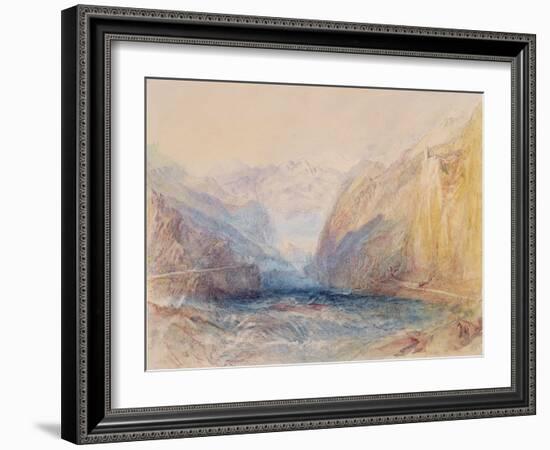 Domleschg Valley, Near Rothenbrunnen, Looking Towards Rhazuns, 1843-J. M. W. Turner-Framed Giclee Print