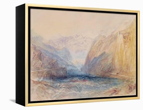 Domleschg Valley, Near Rothenbrunnen, Looking Towards Rhazuns, 1843-J. M. W. Turner-Framed Premier Image Canvas