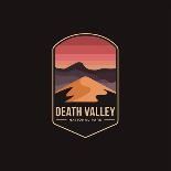 Emblem Patch Vector Illustration of Death Valley National Park on Dark Background-DOMSTOCK-Mounted Photographic Print