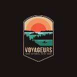 Emblem Patch Vector Illustration of Voyageurs National Park on Dark Background-DOMSTOCK-Photographic Print