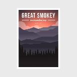 Great Smokey Mountains National Park Modern Poster Vector Illustration-DOMSTOCK-Photographic Print