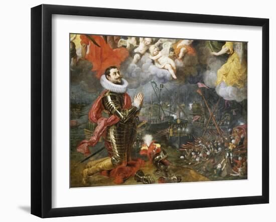 Don Alvaro De Bazan Giving Thanks after Victory over Turks in 1580-Hendrick Van Balen-Framed Giclee Print