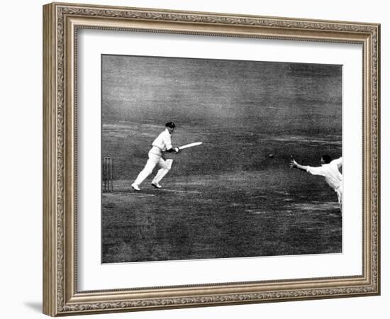 Don Bradman Square Cuts at Lord's, 1930-null-Framed Photographic Print