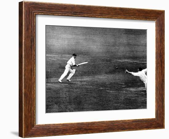 Don Bradman Square Cuts at Lord's, 1930-null-Framed Photographic Print