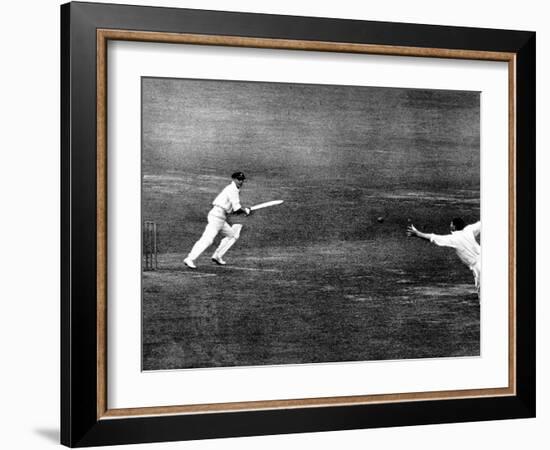 Don Bradman Square Cuts at Lord's, 1930-null-Framed Photographic Print