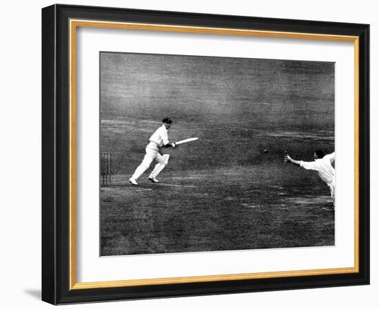 Don Bradman Square Cuts at Lord's, 1930-null-Framed Photographic Print
