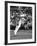 Don Budge in Full Length Action Portrait During Singles Match at Wimbledon Tennis Tournament-null-Framed Premium Photographic Print