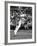 Don Budge in Full Length Action Portrait During Singles Match at Wimbledon Tennis Tournament-null-Framed Premium Photographic Print