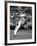 Don Budge in Full Length Action Portrait During Singles Match at Wimbledon Tennis Tournament-null-Framed Premium Photographic Print